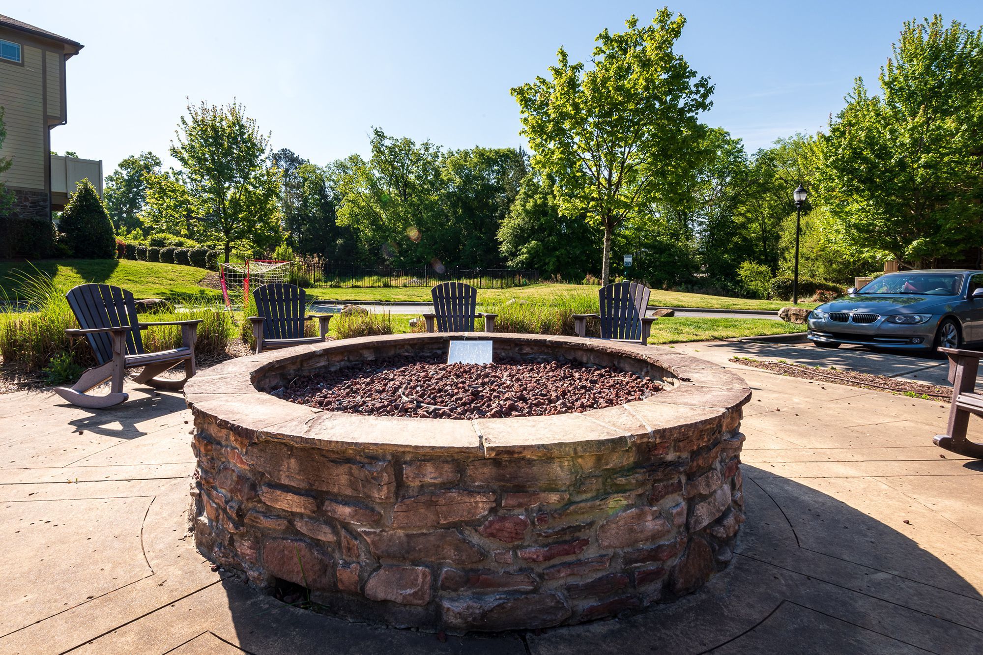 A fire pit at The Cove resort in Cosgrove Hill, NC.