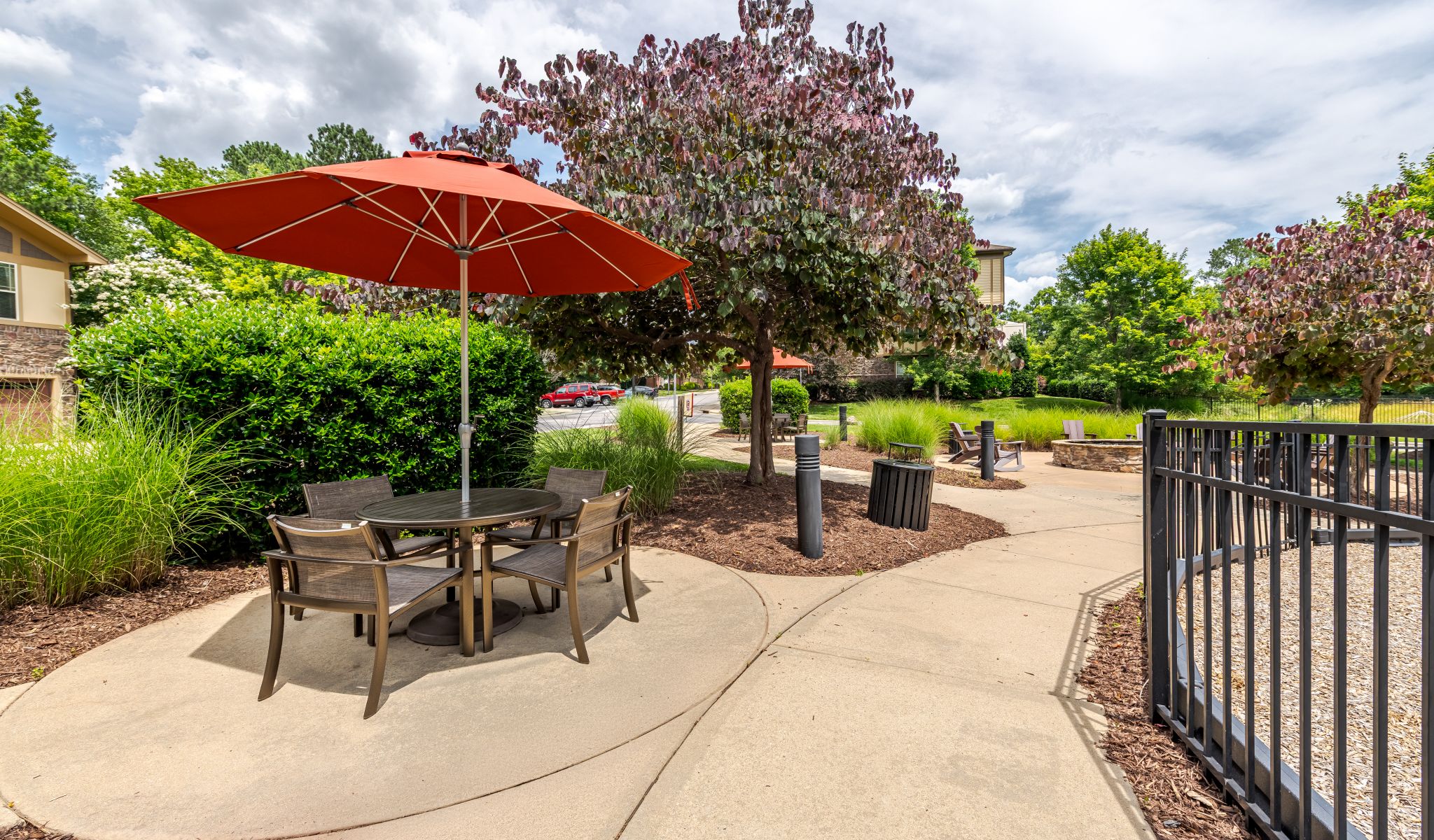Cosgrove Hill at Chapel Hiil, NC. Patio furniture including table and chairs for outdoor seating.
