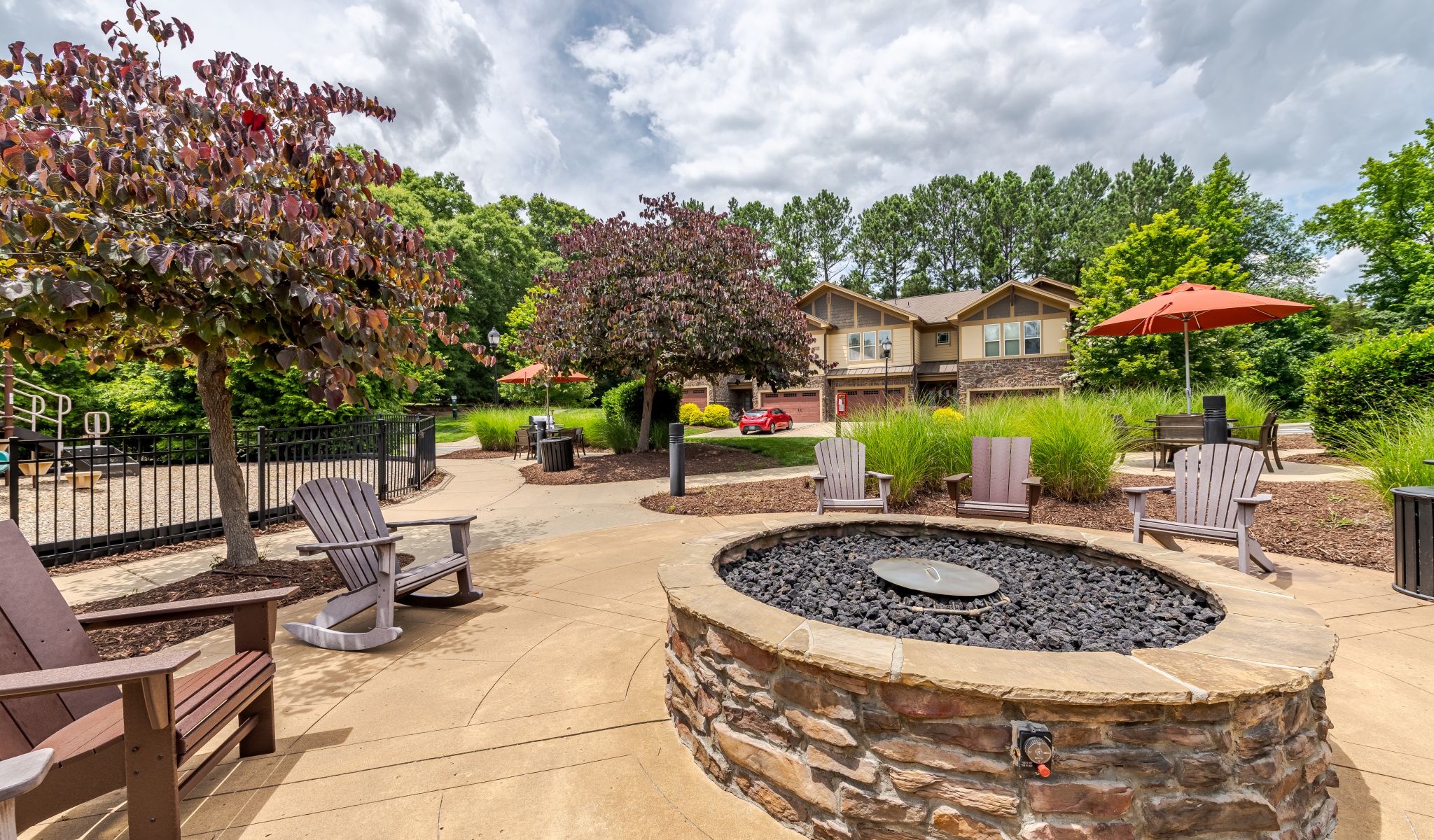A fire pit at The Cove resort in Cosgrove Hill, NC.